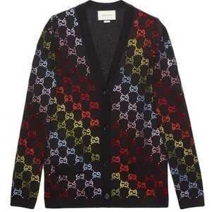 Gucci Rainbow Embellished Oversized Cardigan Unisex
